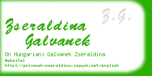 zseraldina galvanek business card